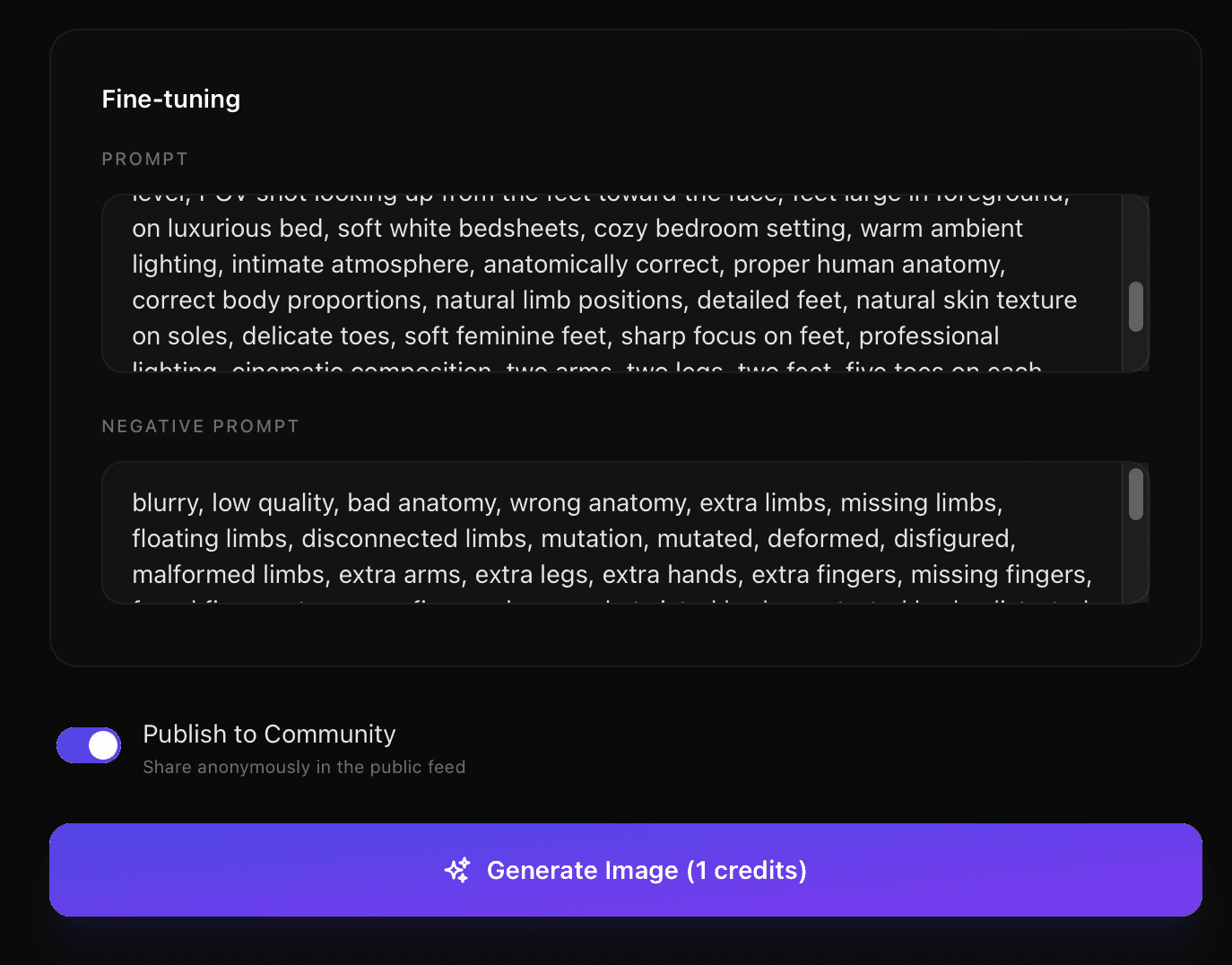 Prompt Editing Interface